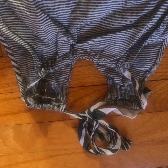 Tommy Bahama Linen Stripe Maxi Dress Tie Waist - Picture 3 of 9